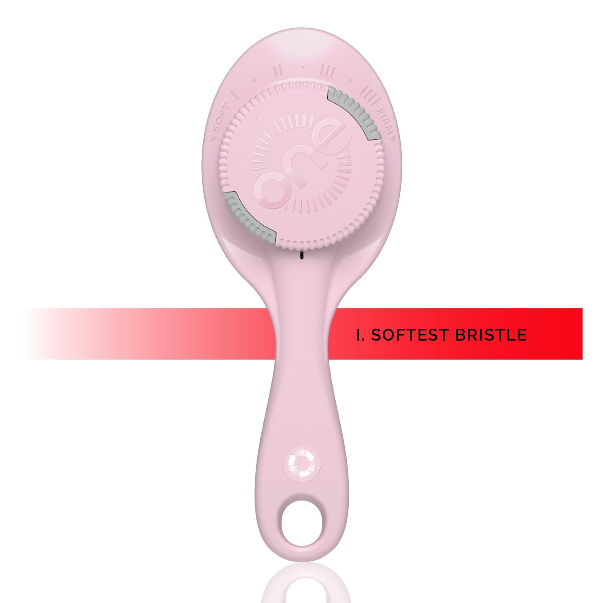ONE Hairbrush - Adjustable bristle strength hairbrush (Pink) for fine and fragile hair, wavy, thicker, curly, coily and textured hair. - Image 3