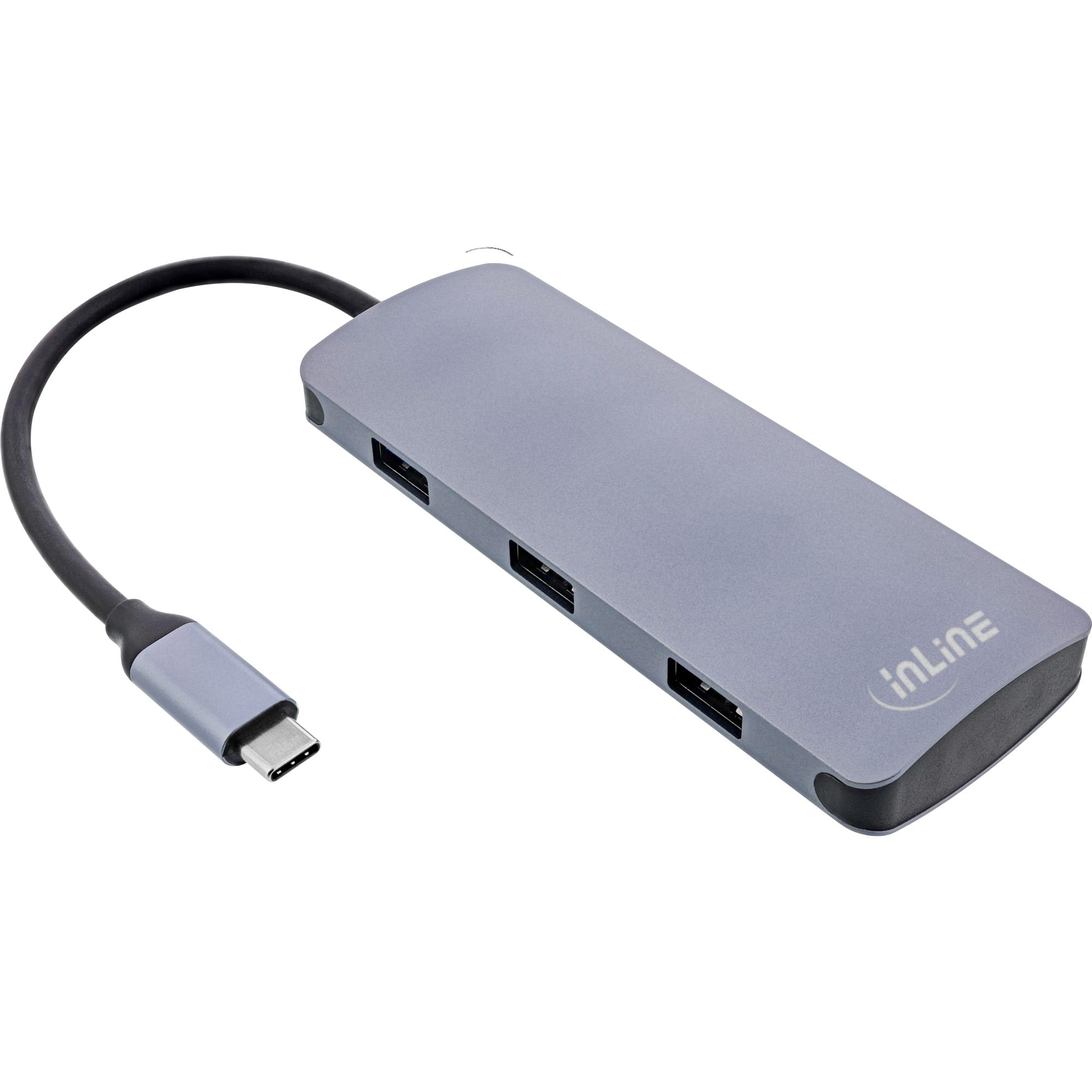 InLine® Hub USB 3.2 Gen.2, 4 X USB-C + 3 X USB-A, PD 100 W, alluminio, grigio