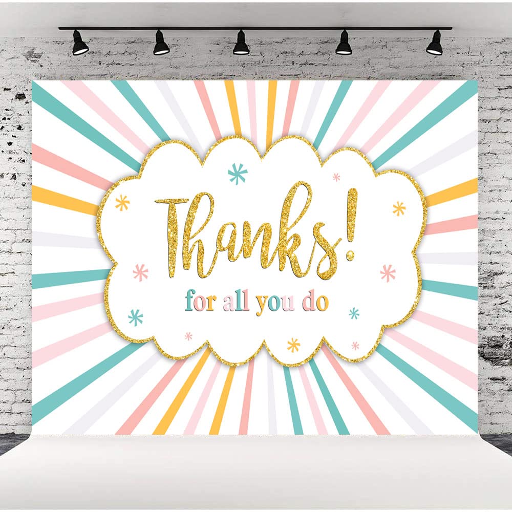 Lofaris Thanks for All You Do Photo Backdrop Thank You Party Background Thanks to Staff Teachers Professors Doctors Photo Banner Happy Retirement National Nurse's Day Party Supplies 10x7ft