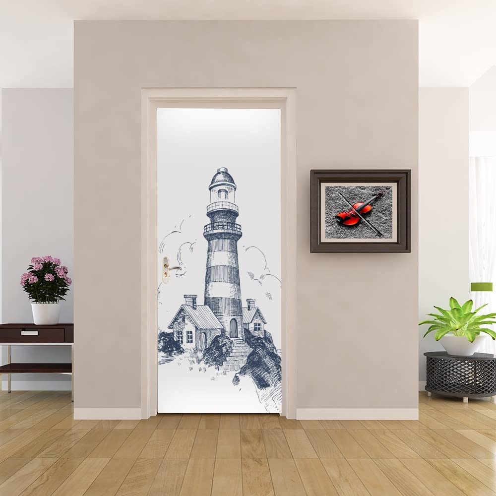 Adesivo Para Porta Geometrica Preto E Branco - Fran Adesivos De Parede - Foto 3