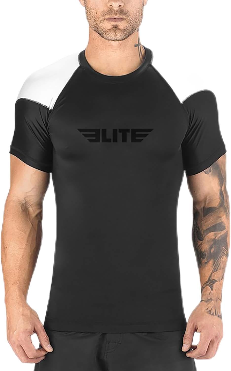Jiu Jitsu BJJ Rash Guards, Men’s BJJ, No GI, MMA Ranked Short Sleeve Compression Base Layer Rash Guard
