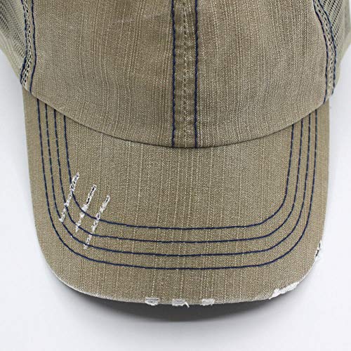 Image of The Vintage Year Distressed Cotton Unstructured Soft Mesh Breathable Adjustable Dirty Wash Dad Hat Trucker Baseball Cap