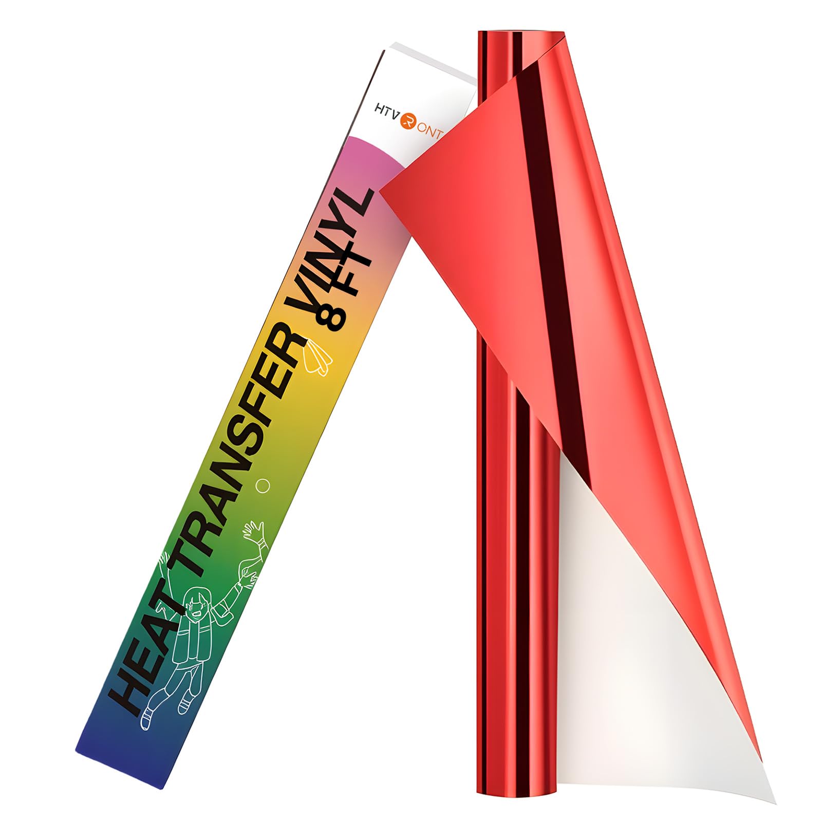 HTVRONT Metallic Red Heat Transfer Vinyl - 12in x 8ft Red Iron on Vinyl