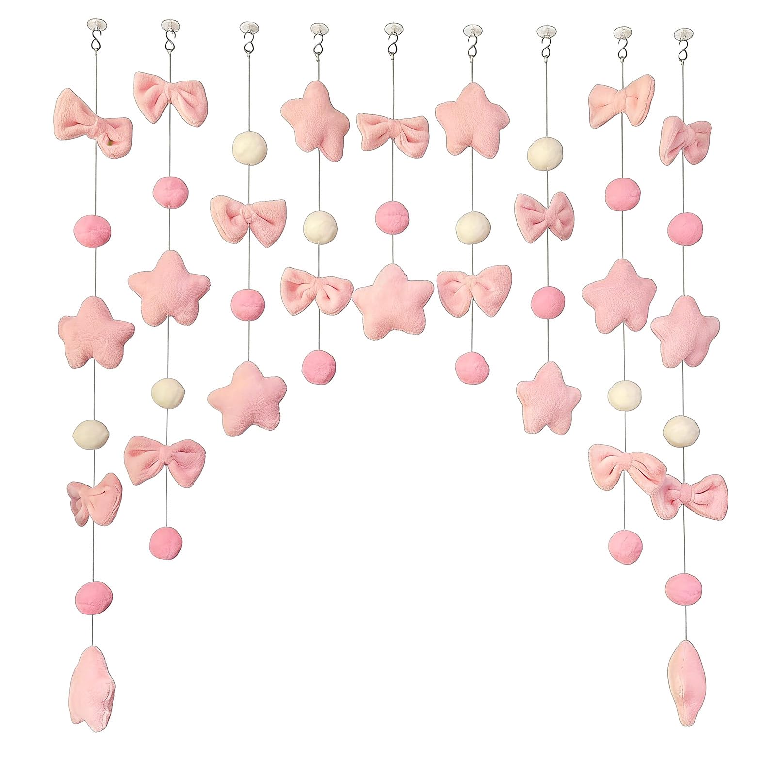Doorways Curtains Door String Curtains Room Decors Felt Star Bowknot Curtain for Doorway, Closet Curtain Room Divider Decorative Divider