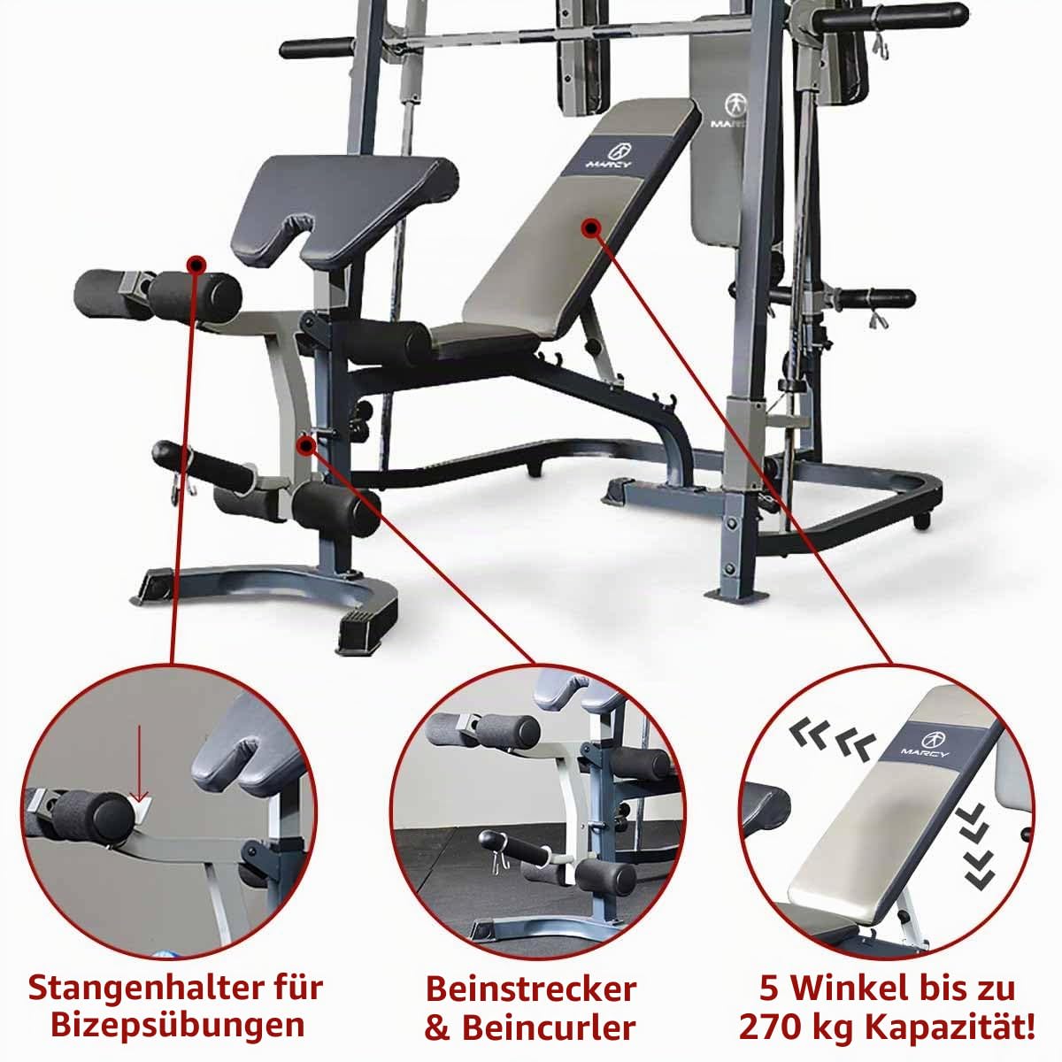 Marcy MP3100 Smith-Maschine Multipresse Kraftstation mit Hantelbank
