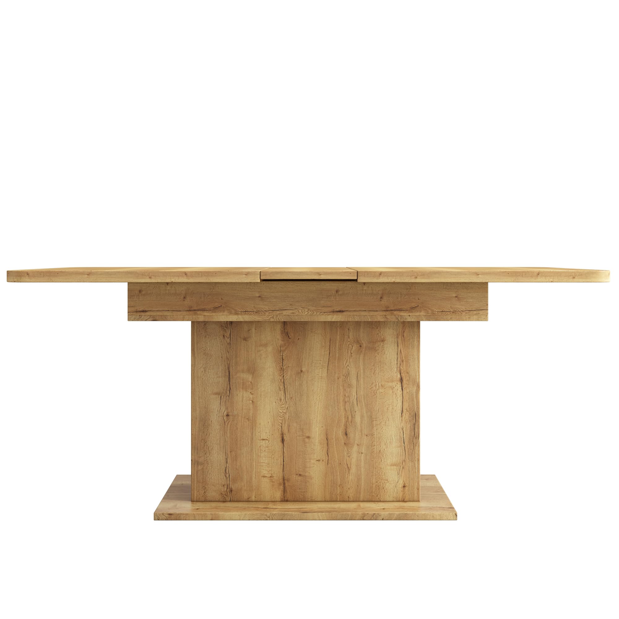 Merax Esstisch Holz, Ausziehbar Esszimmertisch mit Stauraum, Rechteckiger Küchentisch, für Wohnzimmer und Esszimmer, 110/130L x 70B x 75H cm, Natur