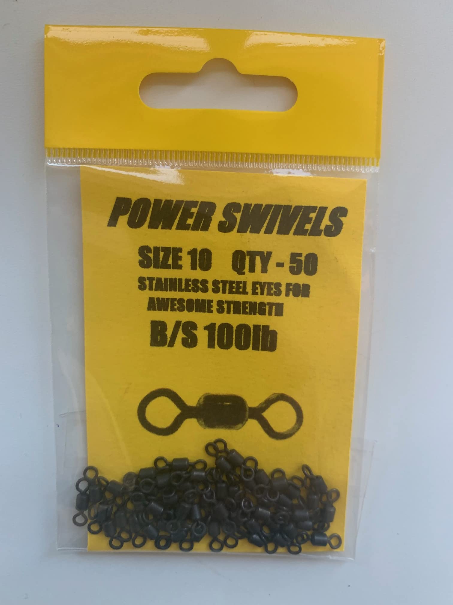 POWER SWIVELS - PACK OF x 50 various sizes * 5's - 14's / 45lb to 295lb (Size 10-100lb B.S)