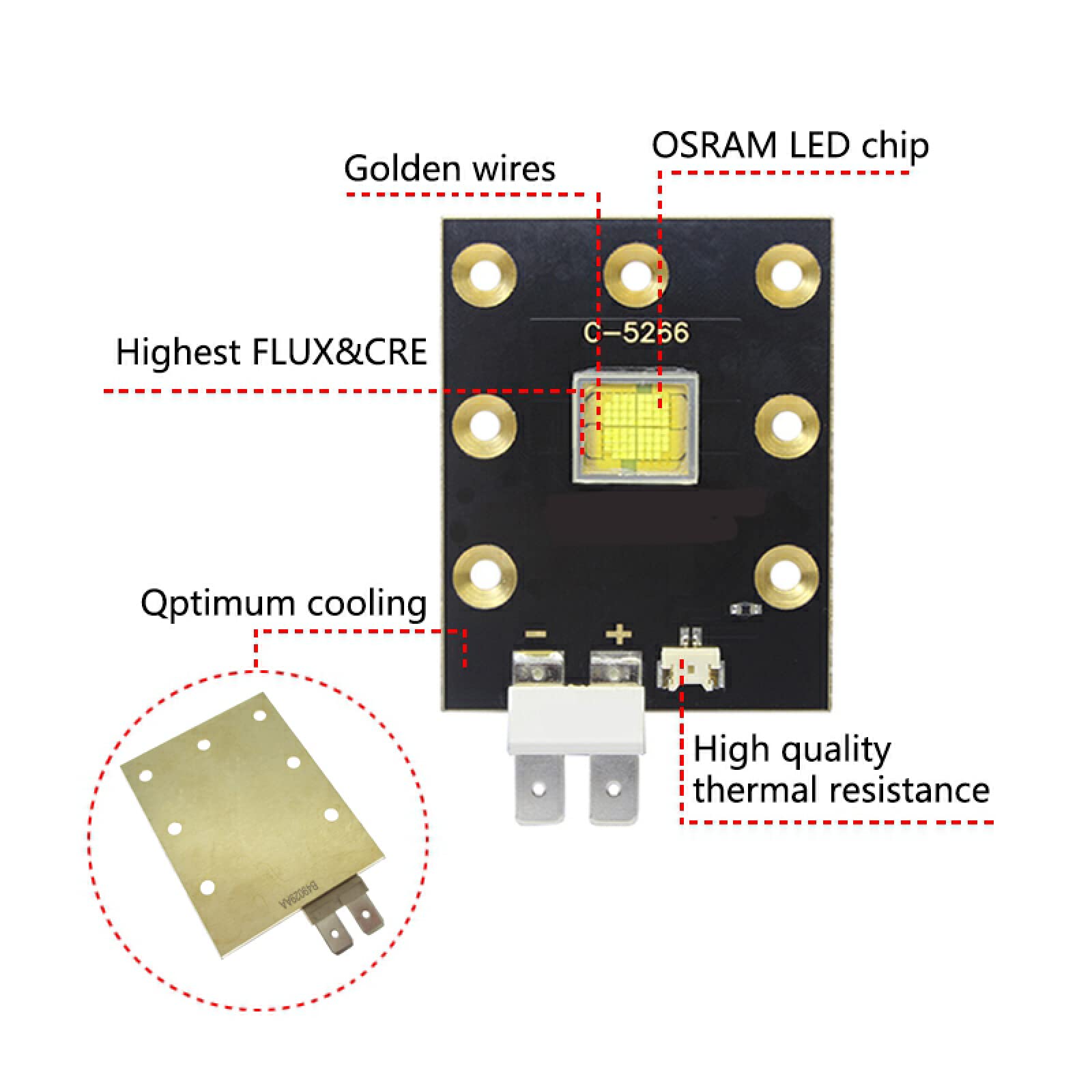 90W High Power LED Bühnenlicht-Chip Super Helligkeit, kaltweiß 7500-8000K für mobiles Kopflicht, Bühnenlampe und professionelle DJ,Dunkelgrau, 90 W x 2 Stück