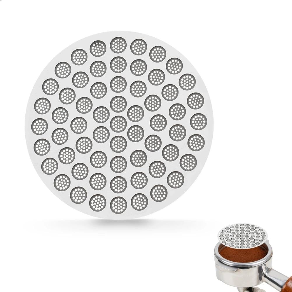watchget 53mm Espresso Puck Screen Reusable Mesh Coffee Filter 0.8mm Thickness Puck Screen Stainless Steel Lower Shower Screen for 54mm Protafilter Basket