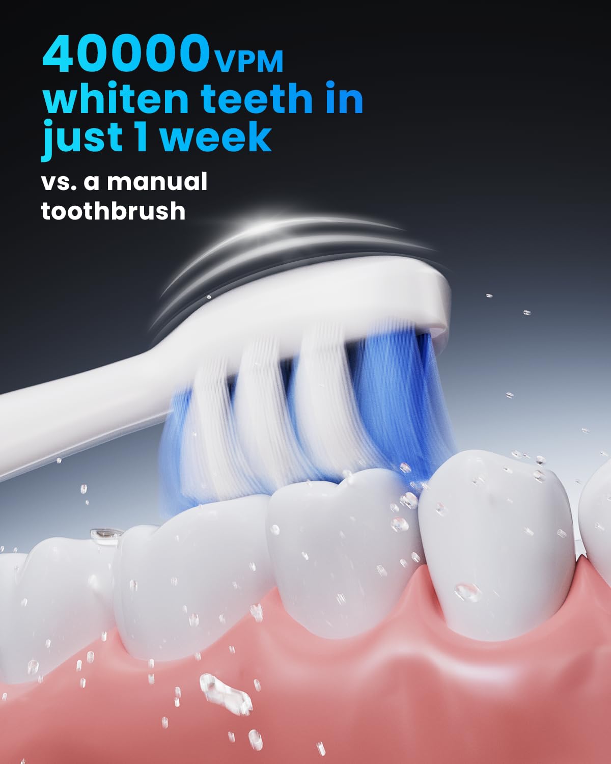 Onlyone Sonic Electric Toothbrush for Adults, Rechargeable Ultrasonic Electric Toothbrush with 8 Brush Heads, Travel Case, Charging Base & Wireless Charging - 5 Modes with Smart Timer