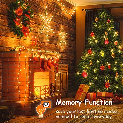 Christmas Lights Outdoor Decorations,BOLWEO 40M 400LED Mains Powered Christmas Tree Lights with Waterproof Timer Fairy String Lights Plug in for Indoor & Outdoor Xmas Bedroom Garden Wedding,Warm White