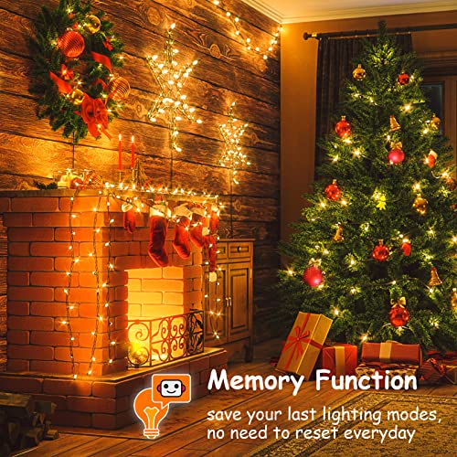 Christmas Lights Outdoor Decorations,BOLWEO 40M 400LED Mains Powered Christmas Tree Lights with Waterproof Timer Fairy String Lights Plug in for Indoor & Outdoor Xmas Bedroom Garden Wedding,Warm White - Image 4