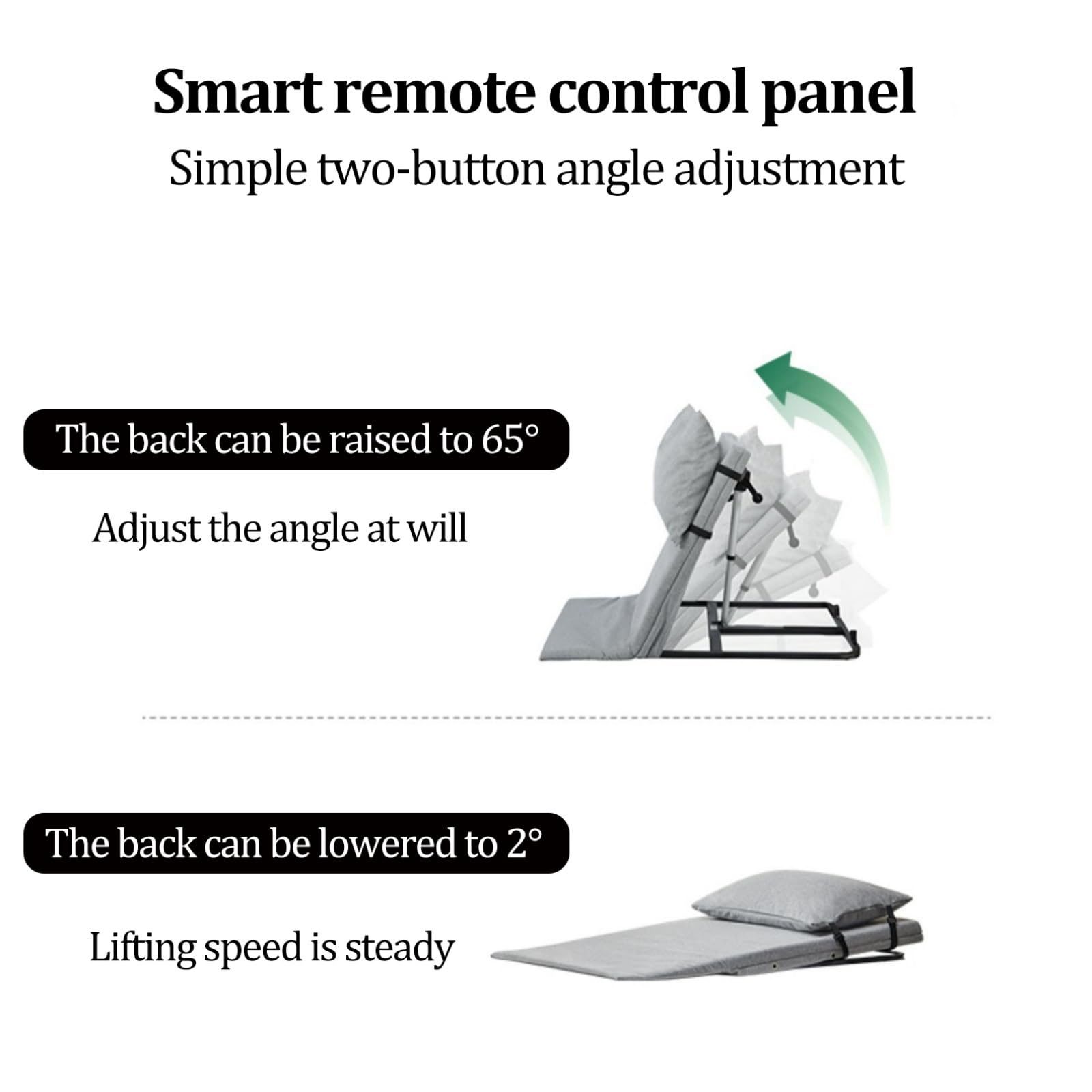 Respaldo de Cama eléctrico, Elevador de Almohadas médico portátil, colchón de enfermería eléctrico, Ayuda para Sentarse y levantarse, Soporte para Cuello y Lumbar(Extended,85cm)