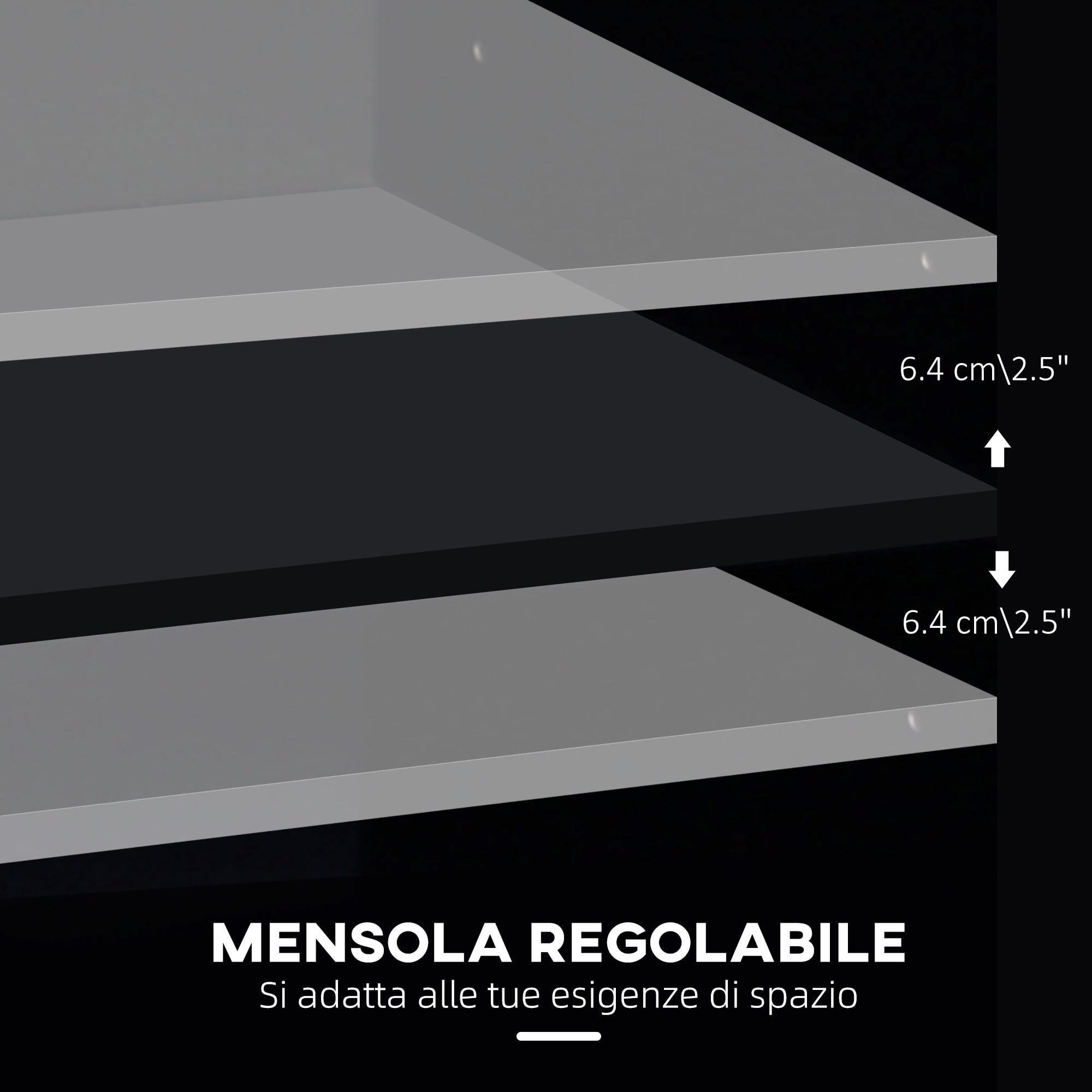 Vinsetto Armadietto Multifunzionale per l'Ufficio con Ruote a 360°, per Stampanti e Fascicoli, in Legno Nero 100x40x71cm