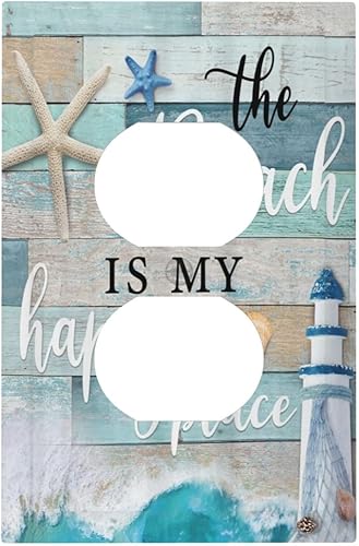 Miniatura 60 de Cubiertas Decorativas para Interruptor de Luz de Palanca Triple Retro Rojo Pulpo Monstruo Ola Marina Azul de 3 Segmentos Cubiertas de Placa de Pared