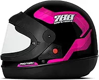 CAPACETE FECHADO PRO TORK SPORT MOTO 788 PRETO - ROSA TAM. 58