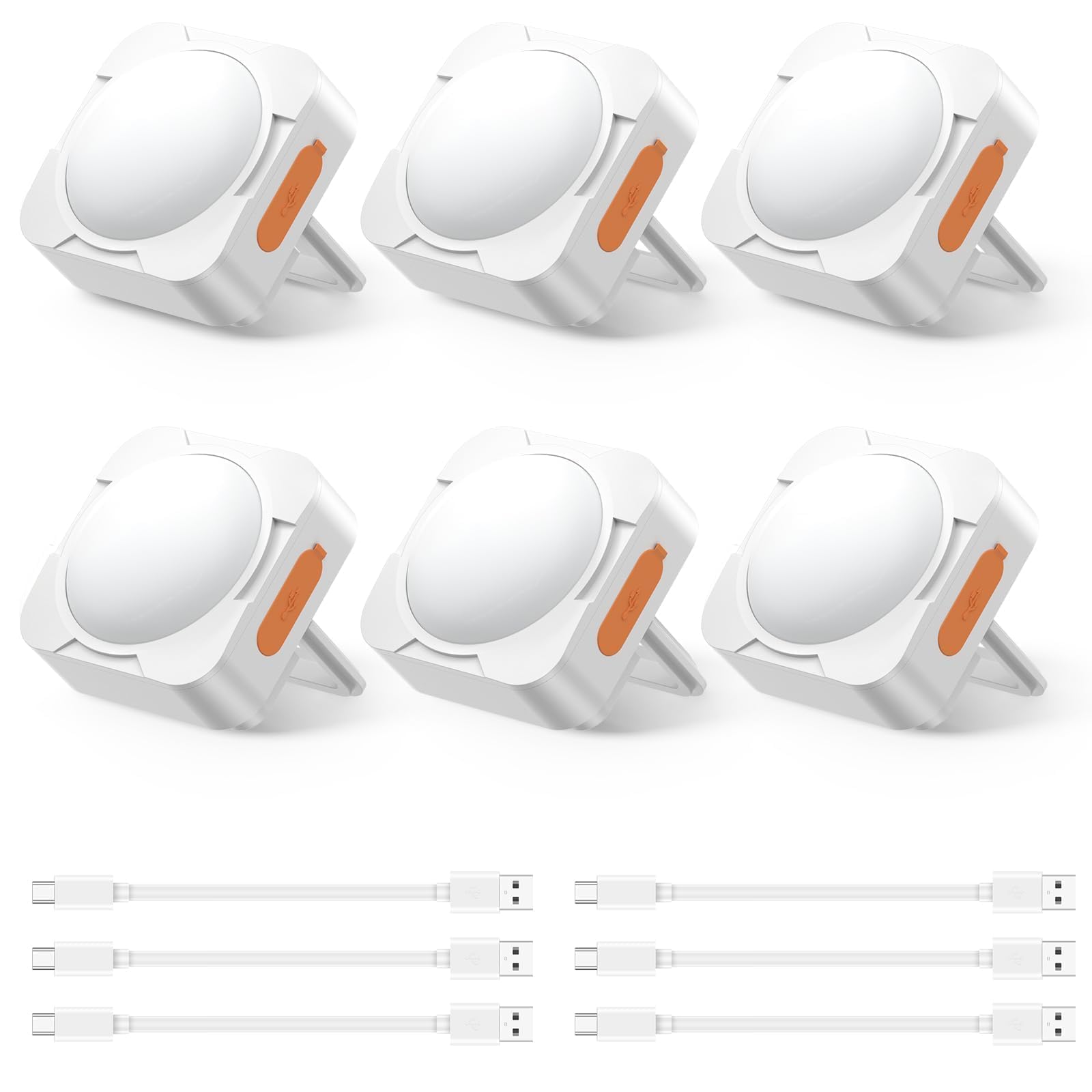 FLY2SKY de 6 luces recargables para tienda de campaña, mini linterna LED portátil, equipo de supervivencia, accesorios de camping para senderismo, mochileros, pesca, huracán, corte de emergencia