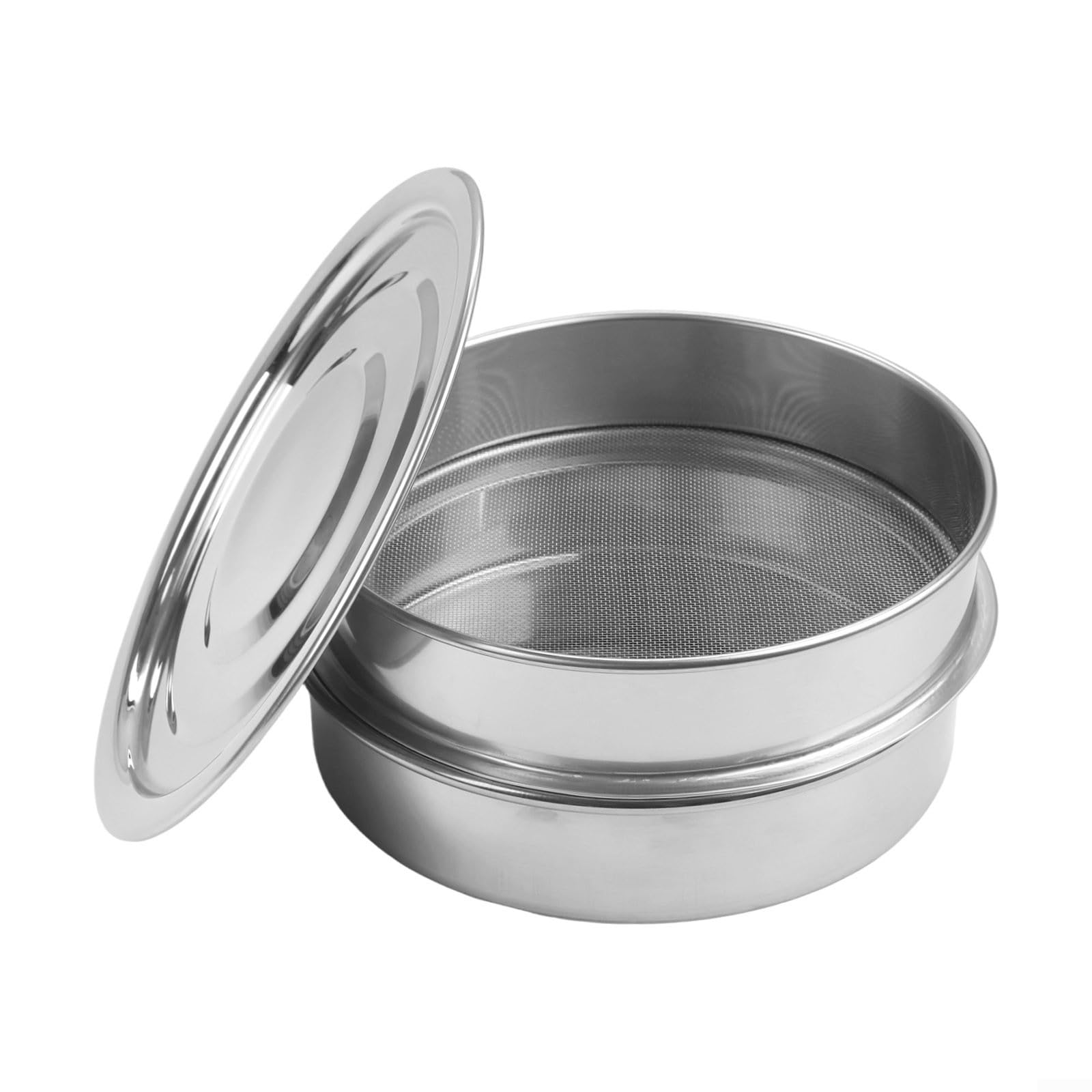 Keimschalen-Set aus Edelstahl für erdfreien Anbau mit effizienter Entwässerung und Luftzirkulation, stapelbares Design für Hausgarten, Keimung von Bohnen und Gemüse, Silber-Finish (B)