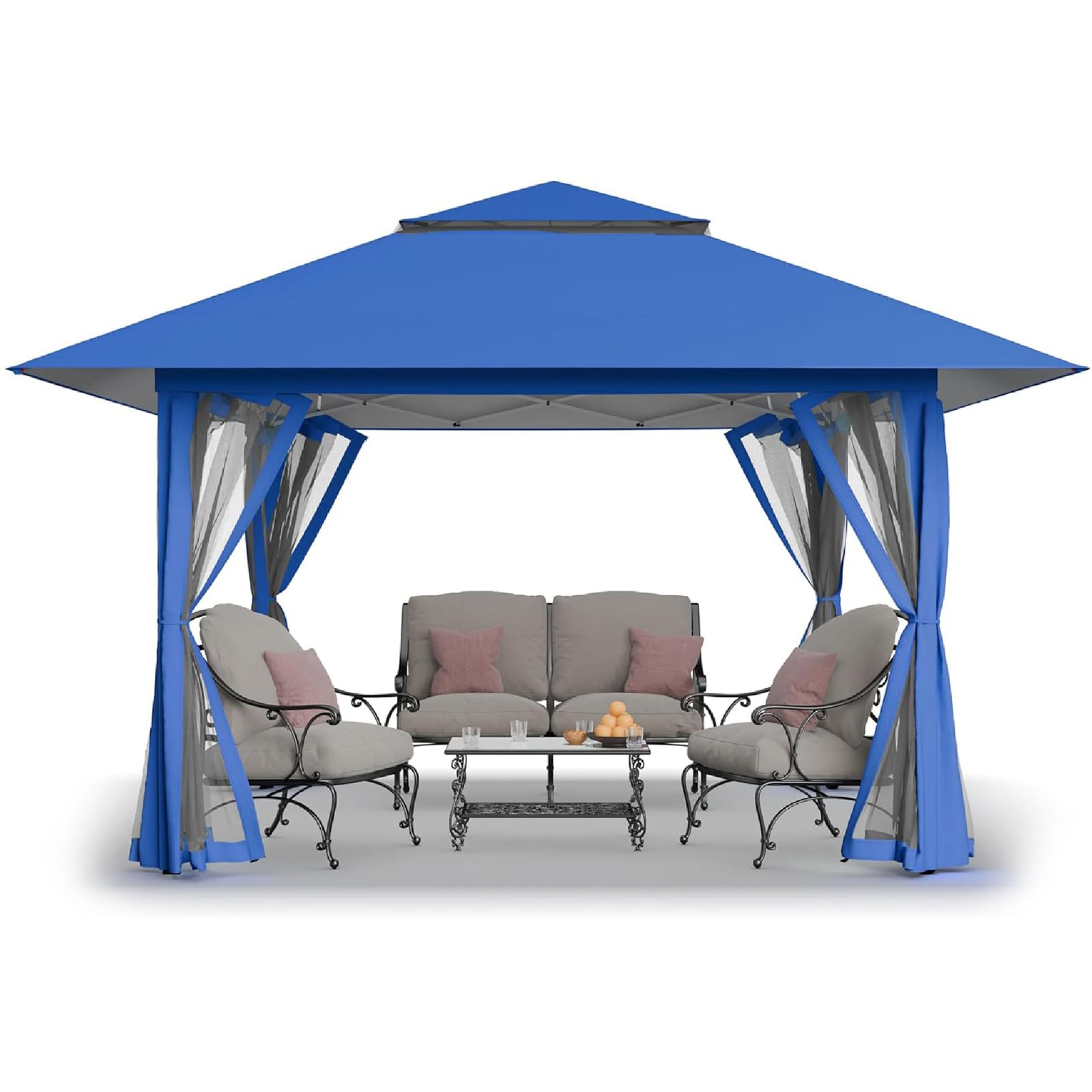 CROWN SHADES STO 'N Go Bag - Tenda a baldacchino pop-up con tessuto rivestito in argento 150D, 2 mezze pareti laterali, 4 corde, 8 paletti, 4 sacchi di peso, borsa STO 'N