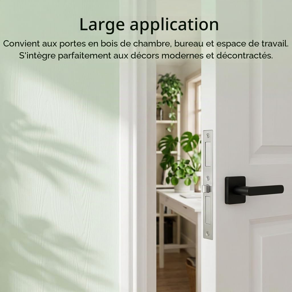 Serrure Porte Interieure et Gache de Porte 55mm Universelle 1PCS Fixation a Vis Simple Haute Resistance pour Serrure Portail Exterieur Verrou Interieure et Poignee Interieur