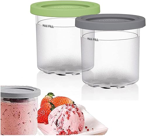 246 piezas de pintas y tapas de crema, para tazón extra para crema ninja, recipientes de helado de 16 onzas aptas para lavavajillas, a prueba de