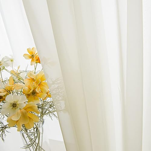Miniatura 3 de MOONVAN Cortinas semitransparentes para ventanas de 78 in de largo, 52 in de ancho, juego de 2 paneles de cortinas traslúcidas, bolsillo para barra