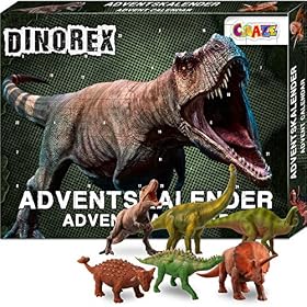 CRAZE Premium Advent Calendar 28186 Jouets de l&rsquo;avent 2020 DINOREX Calendrier de Noël des Dinosaures pour Les garçons avec Un Contenu créatif, Colorful