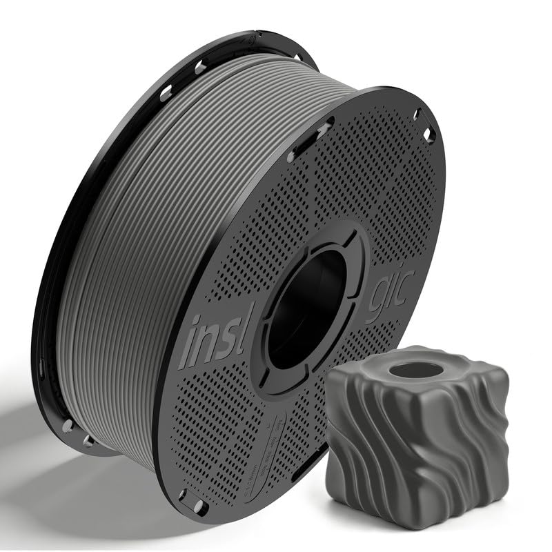 Inslogic Pre-Dried Matte PLA 3D Printer Filament 1.75mm Gray 1KG