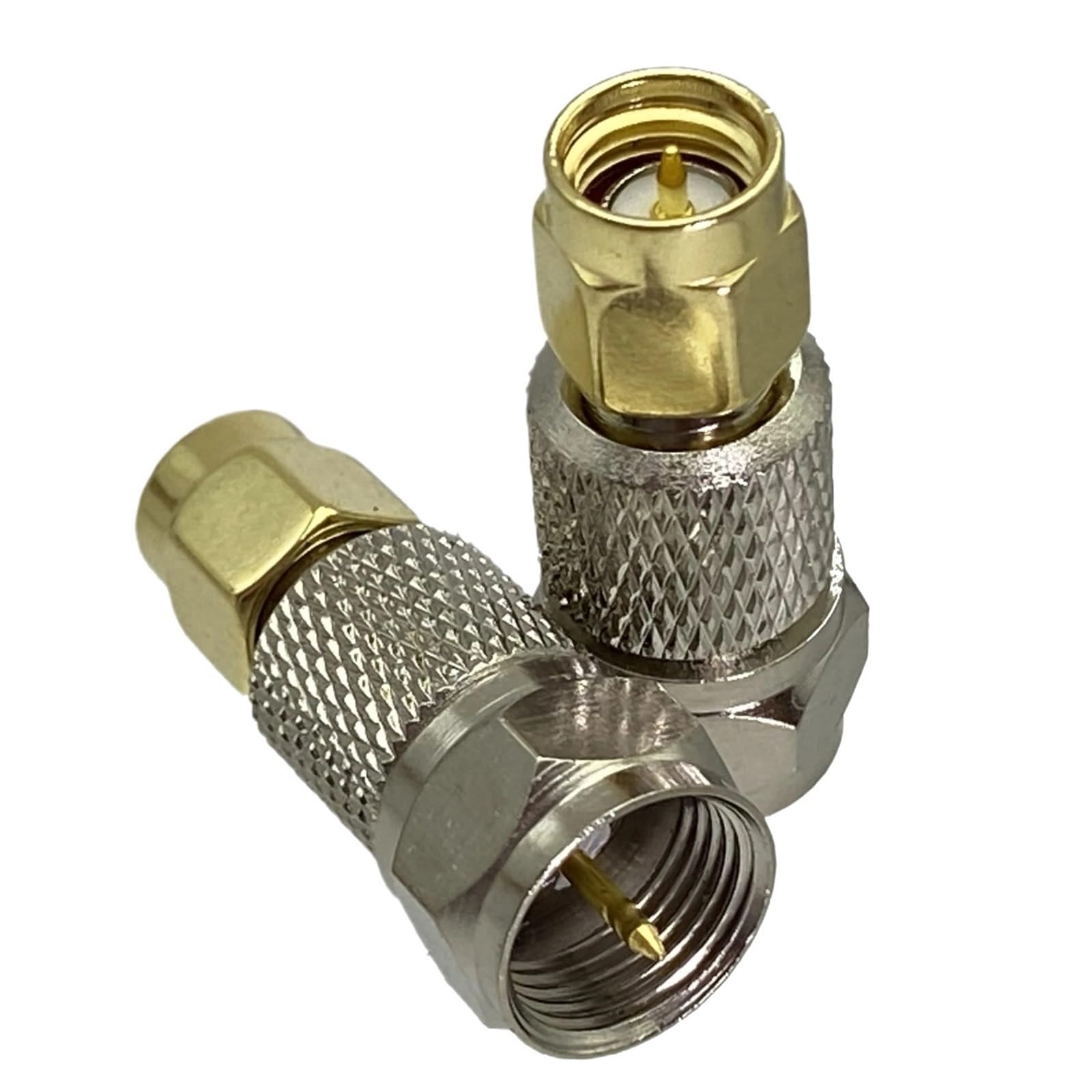 1 adattatore F TV a SMA maschio e femmina connettore coassiale RF dritto for terminali del filo 'antenna(F Male to SMA Male)