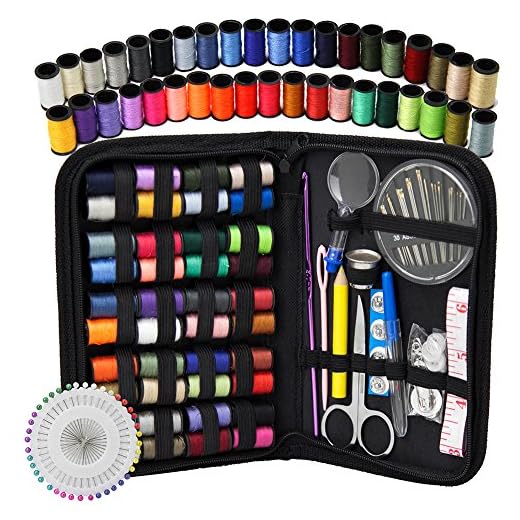 Kit de couture - Fournitures de couture de qualité supérieure pour la maison, les voyages et les urgences - Rempli avec aiguilles à coudre, ciseaux, dés à coudre, fil, mètre ruban
