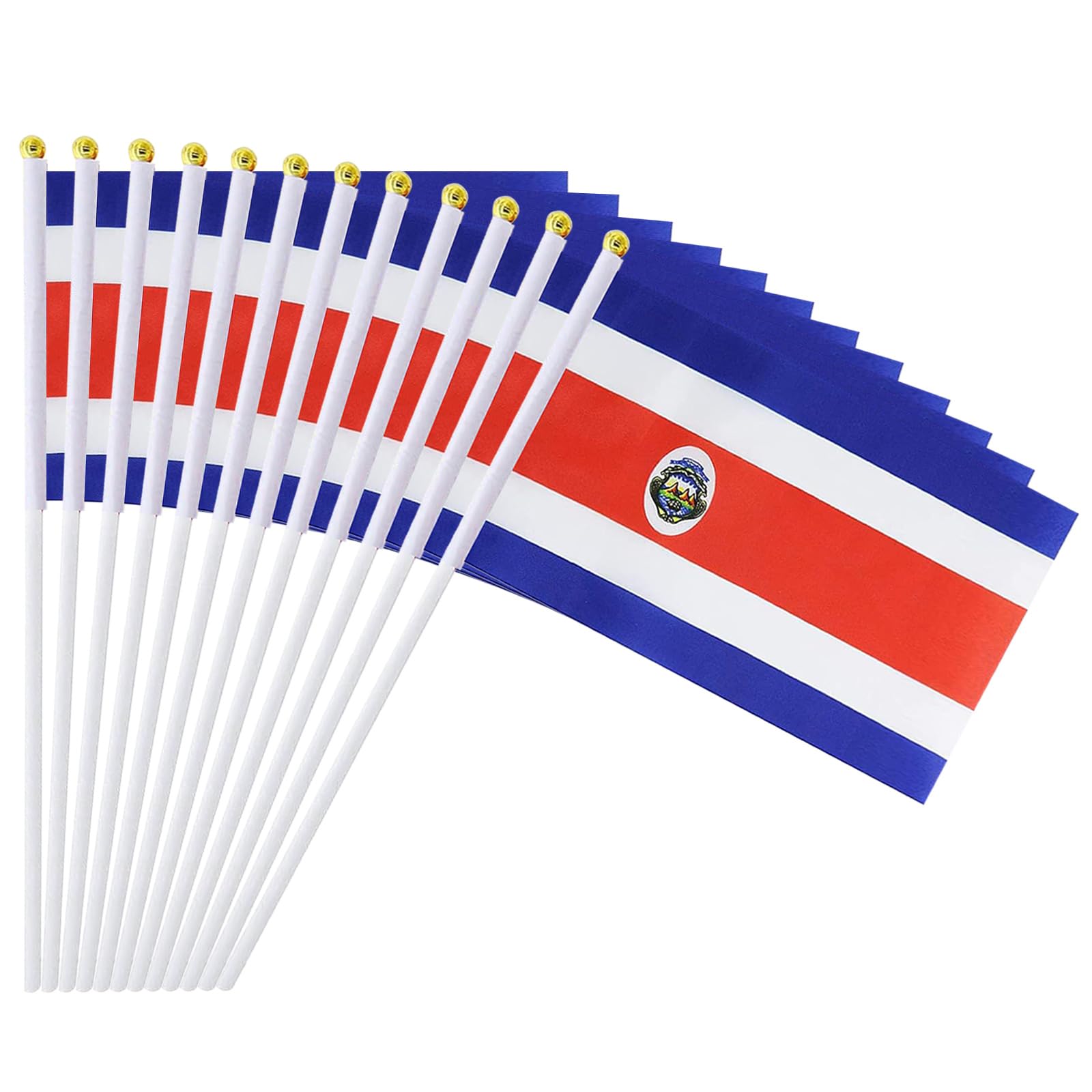 mflagperft Costa Rica Flags on Stick 12 Pack, Handheld Costa Rican Flag — image 1