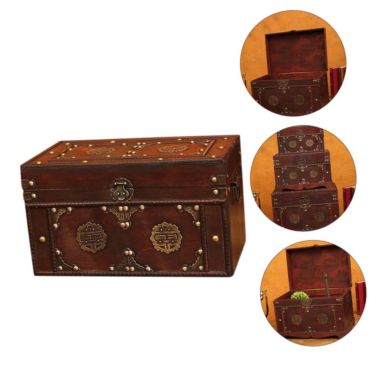 Kichvoe Vintage Aufbewahrungsbox Braun mit Platz Sparender Funktion und Rustikalem Design für Zuhause und Bastelbedarf als Dekorative Retro Schatzorganizer