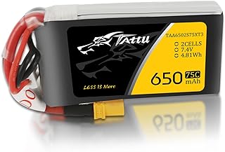 Tattu 650mAh 2S 7.4V 75C LiPo Battery Pack with XT30 Plug for 120 Size FPV Torrent 110