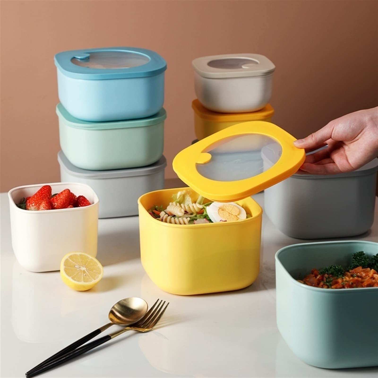 Lonchera de almacenamiento para alimentos, prácticos recipientes para oficina y escuela, conservación fresca, ideal para preparar comidas y almuerzos sobre la marcha