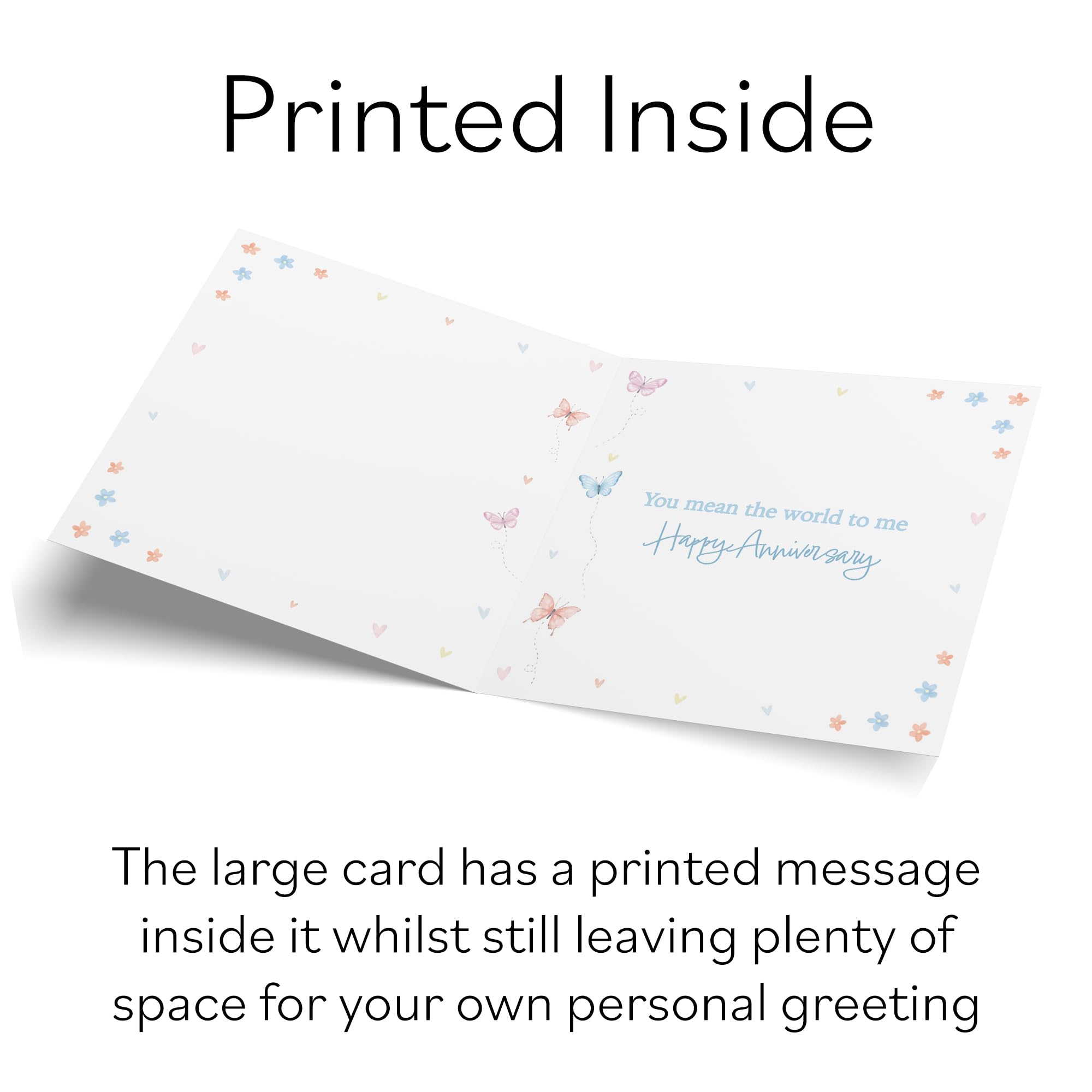 Hunts England - Large Husband 15th Anniversary Card - 15 Years - Crystal Anniversary - Romantic Meadows - Fun Card - Luxury Fifteenth Anniversary Card For Husband - 210 x 210 mm - Image 4