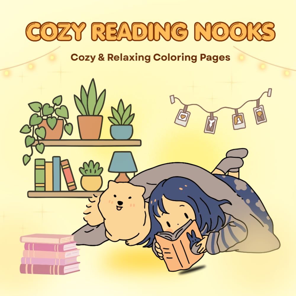 Cozy Reading Nooks: Cozy & Relaxing Coloring Pages