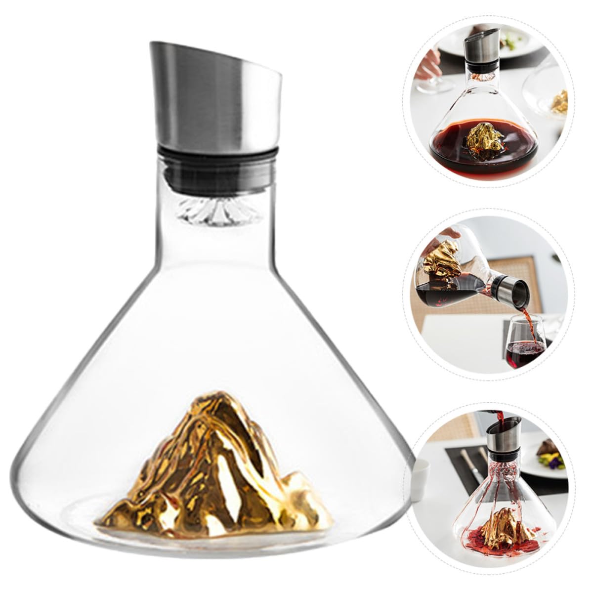 Decanter da 1500ml per Vino Design Elegante e Semplice in Cristallo Funzionalità di Decantazione Rapida e Decorazione la Casa