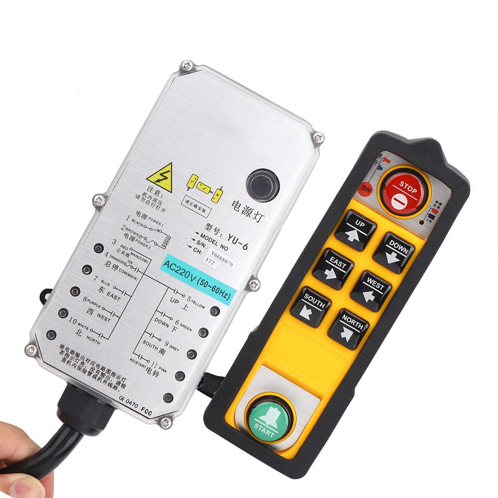 Controlador de polipasto Control Remoto de grúa Grado Industrial Hermético Anticaída Transmisión de 800 MHz para transportador de grúa Equipo de minería de carbón Bomba de (CA 220 V.)