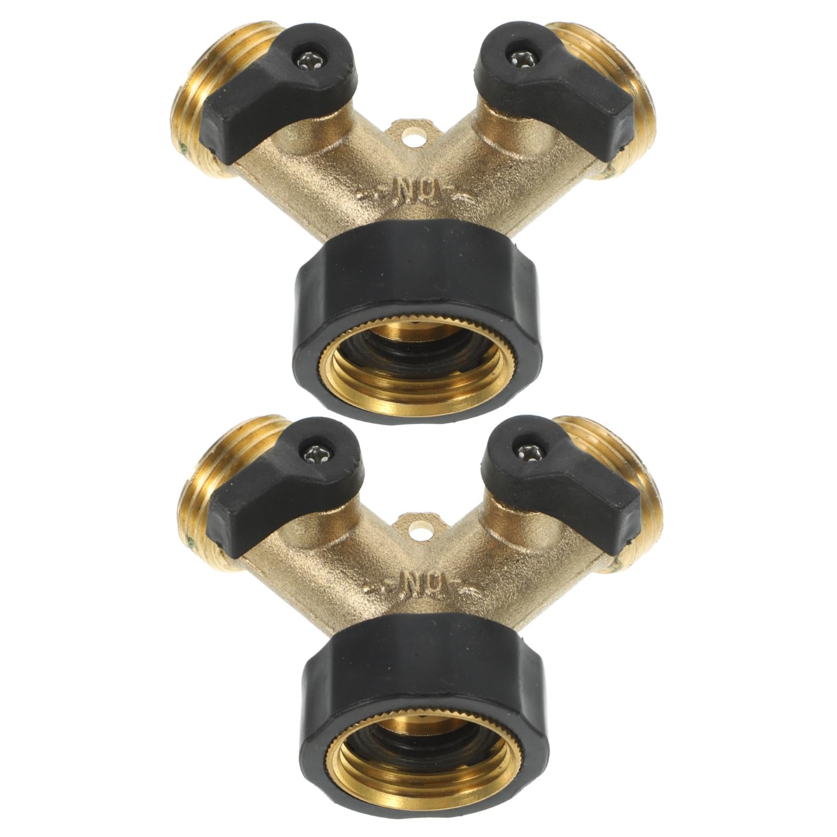 ibasenice Messing Schlauchverteiler Y-Form 2 Stück für Gartenwasserhähne