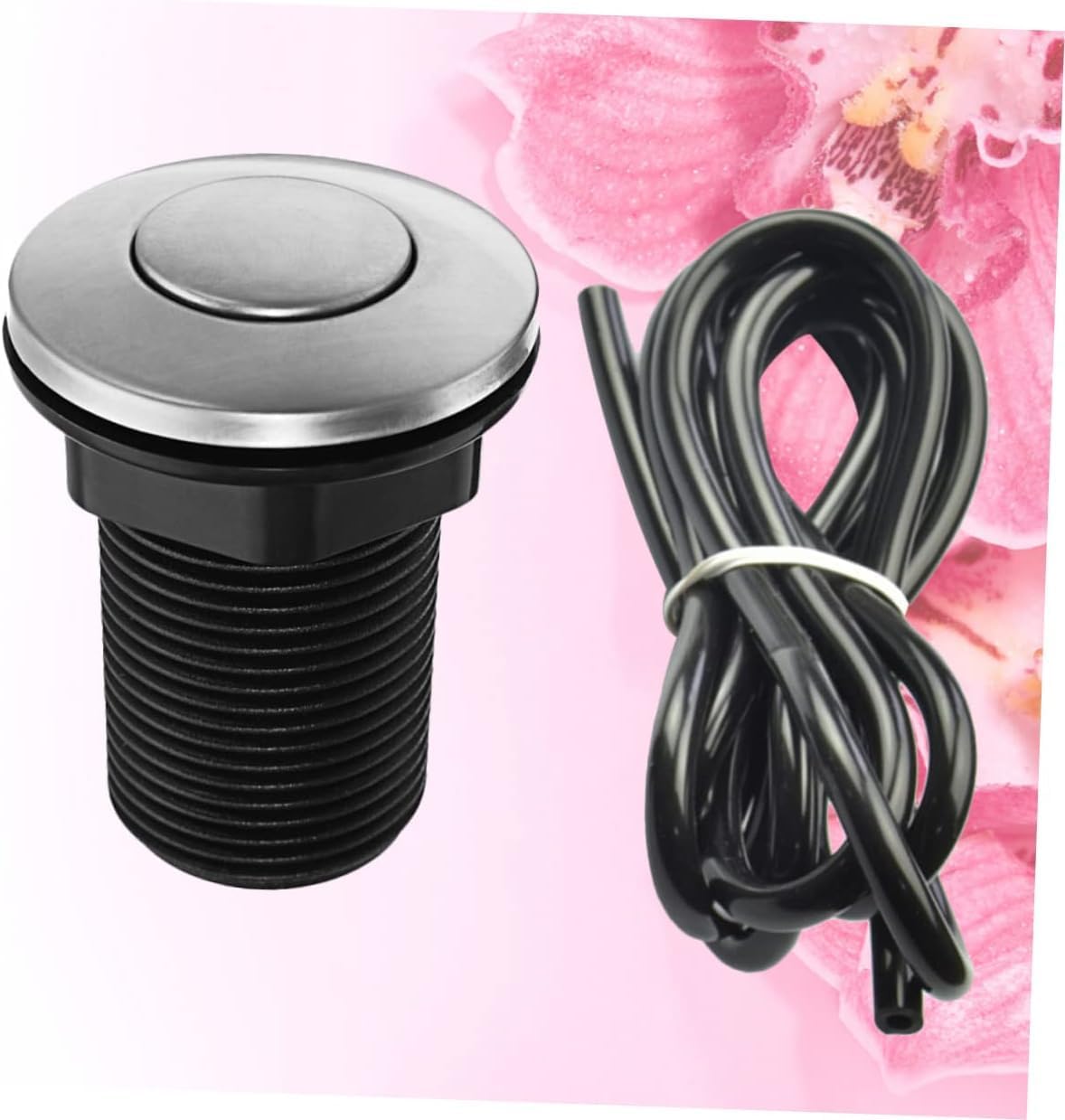 Toilet Push Button Flush Replacement,1pc Toilet Button Toilet Button Rod Push Button Start Switch Garbage Disposer Air Switch Pneumatic Garbage Disposal Machine Black Push Button