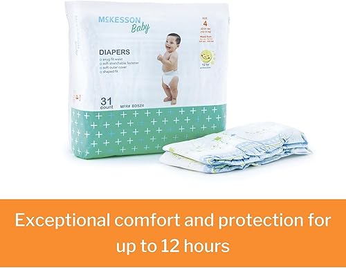 Miniatura 3 de McKesson Pañales para bebé, talla 4 (22 libras a 37 libras), 31 unidades, 1 paquete