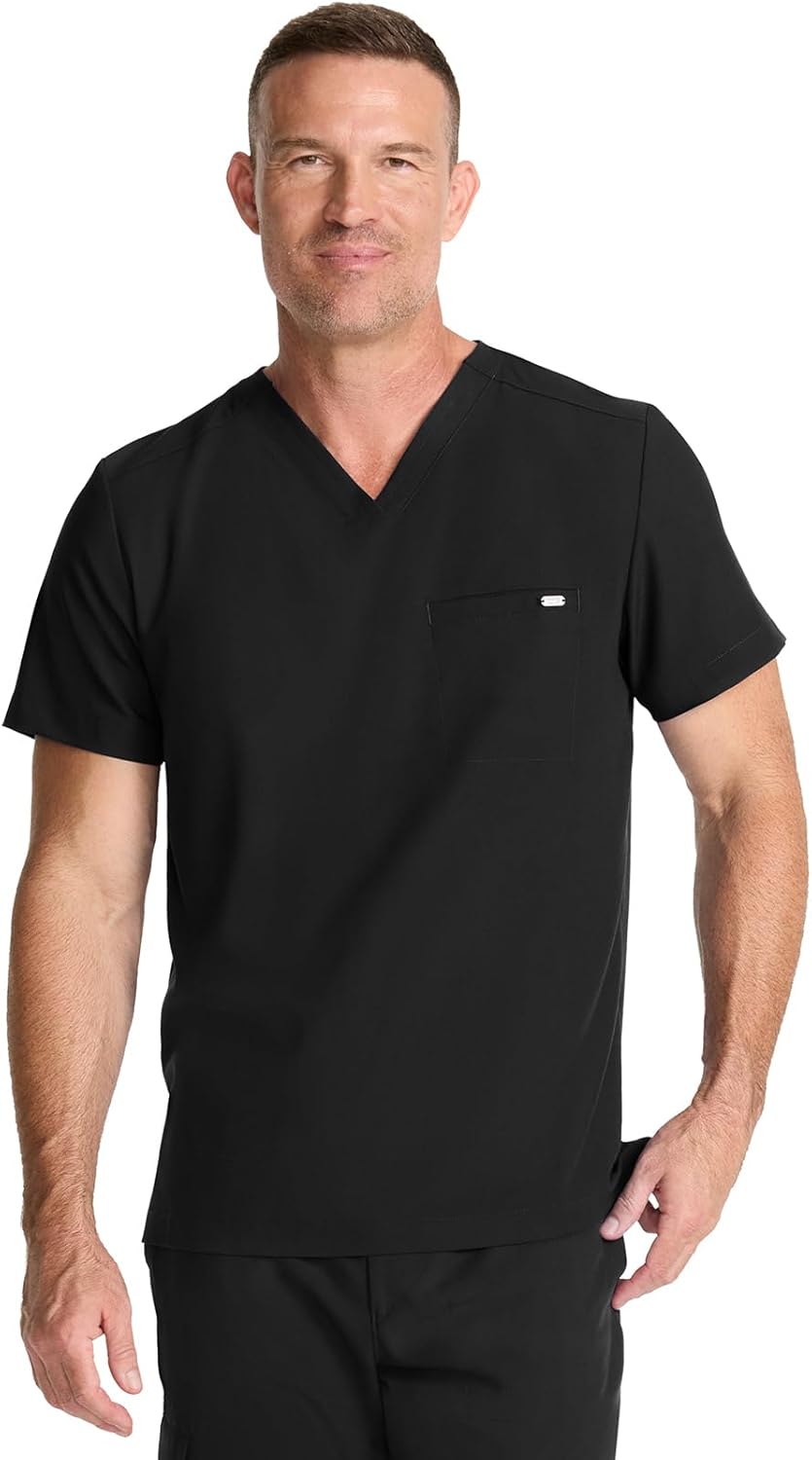 Healing Hands Mens Scrub Top V-Neck with 1 Pocket & 360° Stretch Fabric HH758 - Image 5
