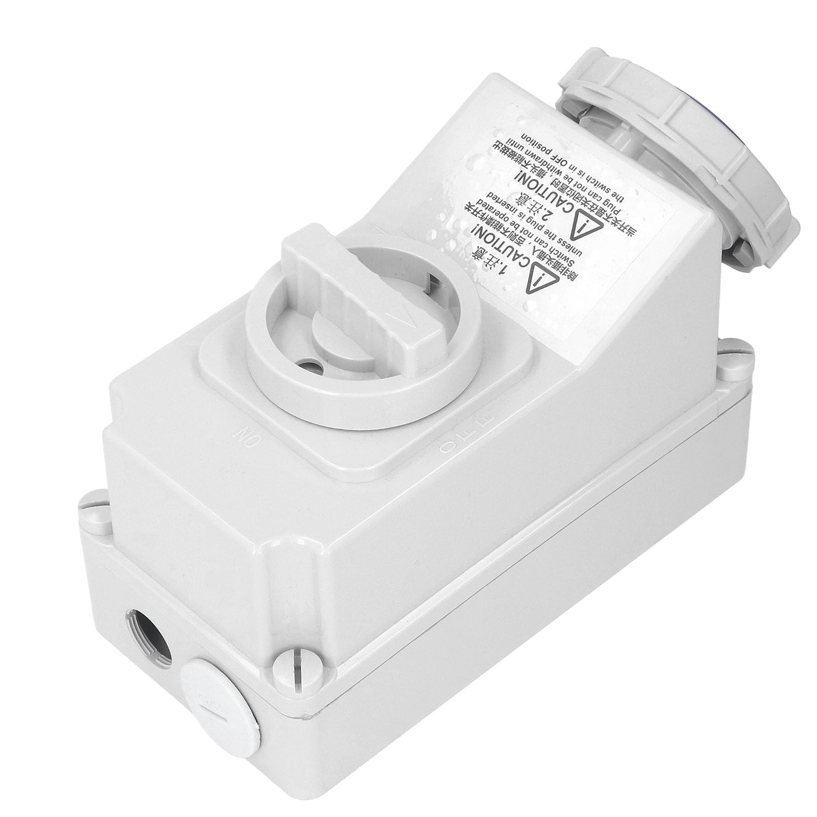 FTVOGUE Presa Impermeabile Esterna, Presa Interruttore di Interblocco Industriale PC 32A 3 Pin 2P+E IP67 Esterna Montata a Parete per Officina Garage Collegamento Elettrico Giardino