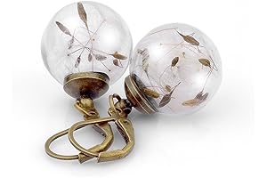 MadamLili Cork Earrings with Real Dandelion Seeds