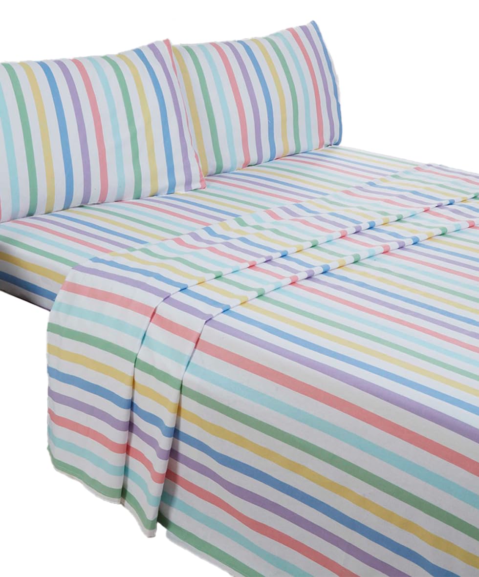 Fashion Friendly Brushed cotton Sheet Set - Candy Stripe