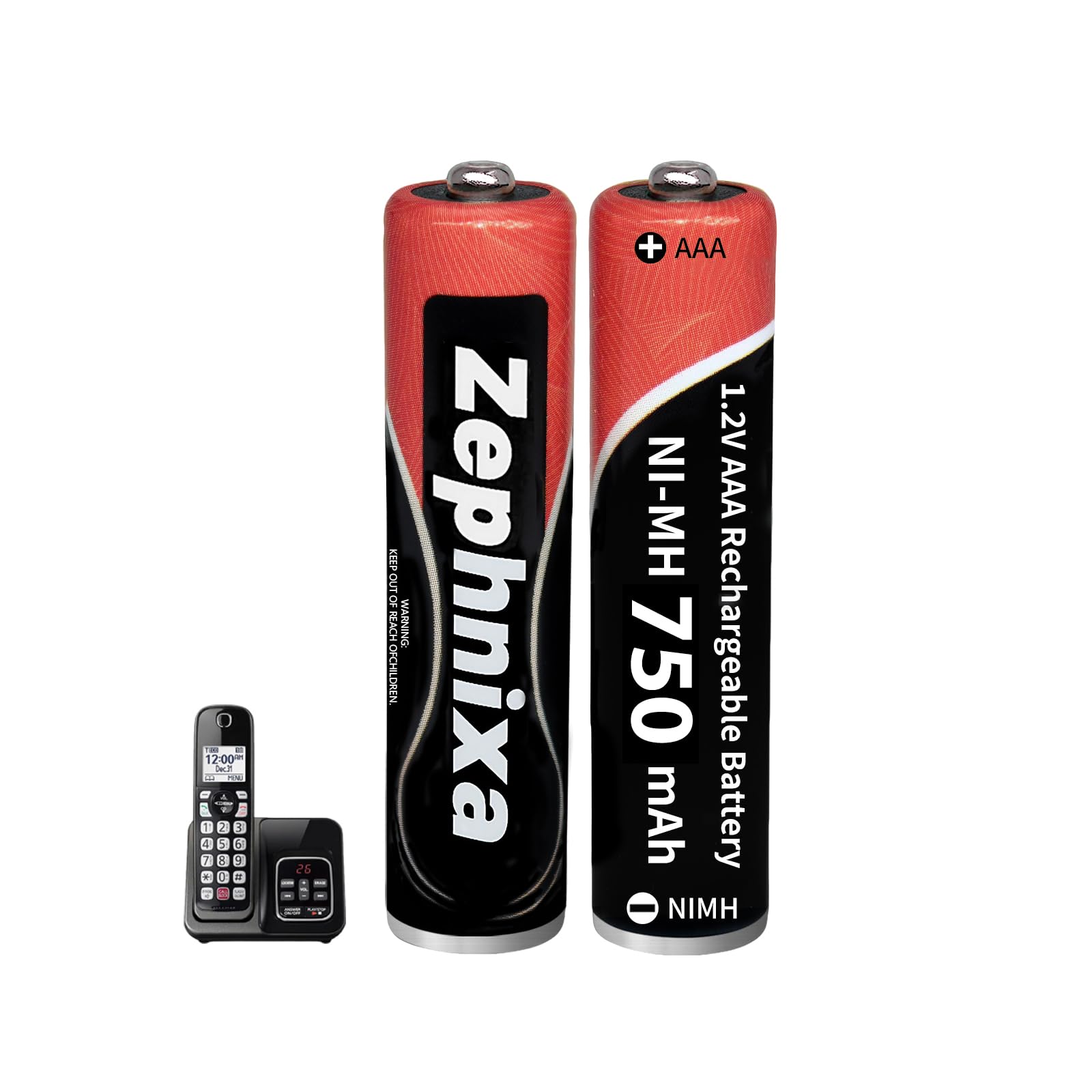 6 Pack 1.2V 750mAh Ni-MH AAA Rechargeable Batteries - Pre-Charged Low Self-Discharge AAA Battery for Panasonic, BT, Gigaset Cordless Phones | Remote Controls, Toys & More — view 10