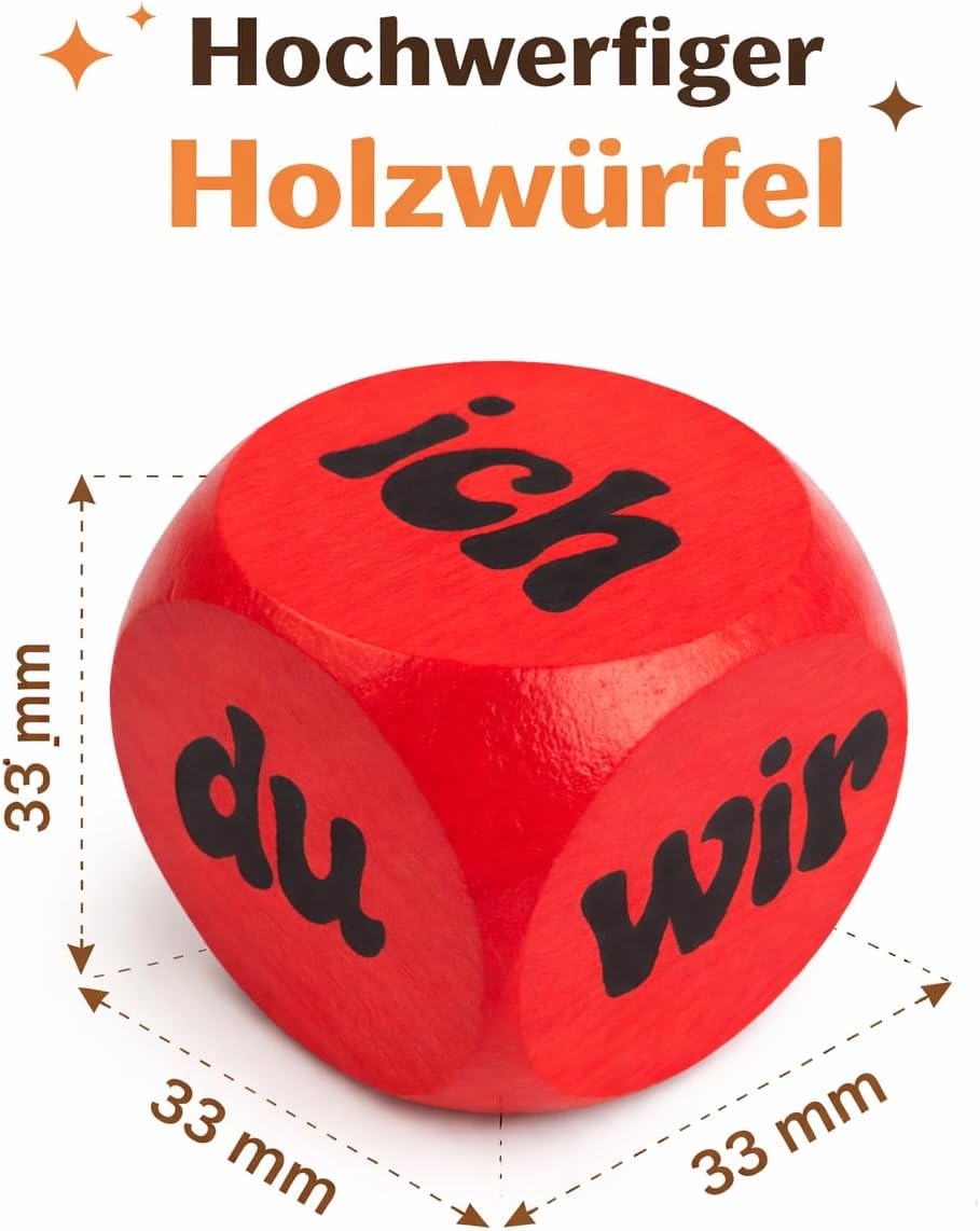 Household Wooden Task Cube (3.3 cm) - Who Makes What in the Household? Decision Cube for Couples & Flatshares | Kitchen Aid & Gift for Adults