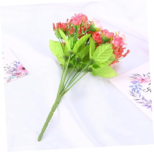 Miniatura 5 de LIFKOME Flores artificiales, rosas artificiales, rosas de un solo tallo, plantas verdes, plantas sintéticas, accesorios de fotos para sesión de