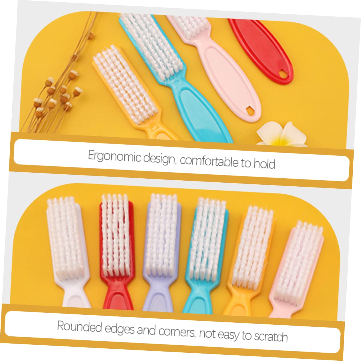 Outanaya 24pcs Multi-functional Nail Brush for Manicure Cleaning Random Fingernail and Toenail Cleaner for Dust Removal Kitchen Bathroom