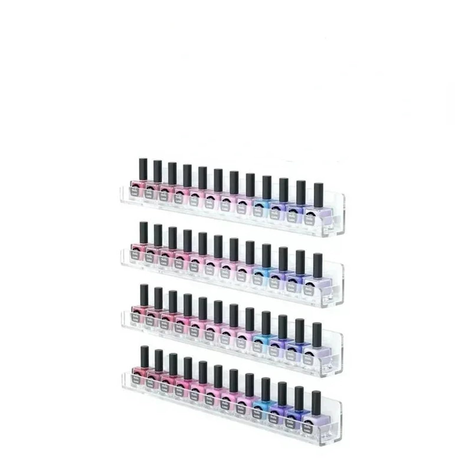 Présentoir à vernis à ongles Présentoir de vernis à ongles 2/4/6 couches, support rangement transparent, outils nail art, organisateur rouge lèvres, étagère murale(4Layer)